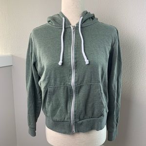 Women’s H&M Green Hooded Zip-Up Sweatshirt Size M